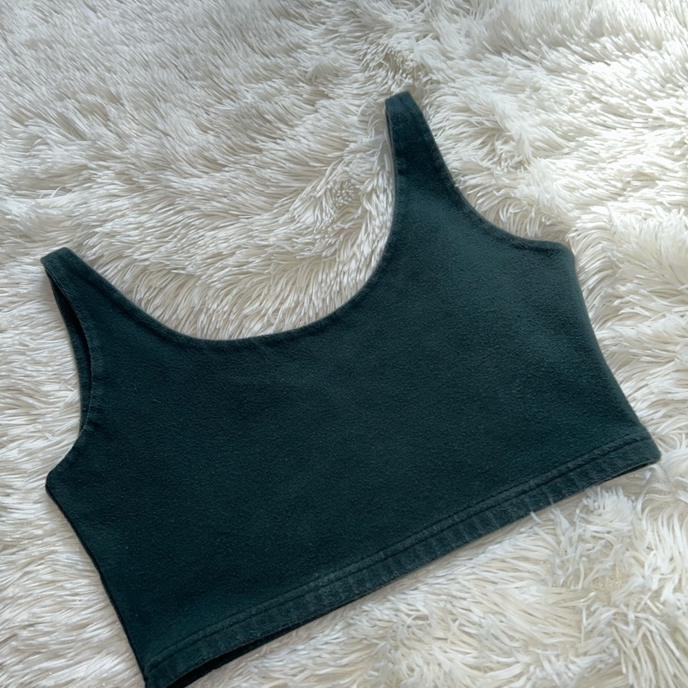 Brandy Melville Dark Green Women's Cropped Tank Top